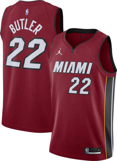 Jordan Men'S Miami Heat Jimmy Butler #22 Red 2020-21 Dri-Fit Statement Swingman Jersey