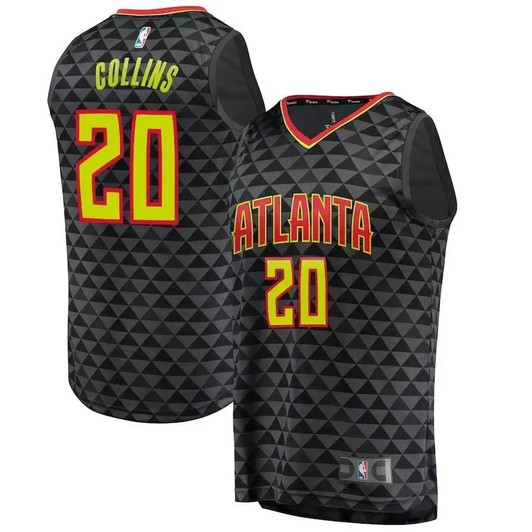 John Collins Atlanta Hawks Fast Break Nba Jersey Black - Icon Edition