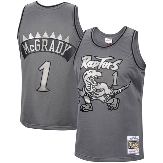 Tracy Mcgrady Toronto Raptors Mitchell & Ness Hardwood Classics Retired Player 1998/99 Metal Works Swingman Jersey – Charcoal