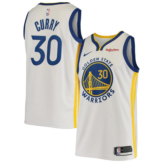 Men'S Nike Stephen Curry White Golden State Warriors  Badge Jersey