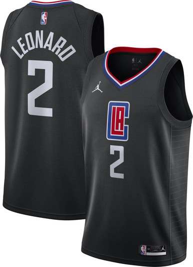 Jordan Men'S Los Angeles Clippers Kawhi Leonard #2 2020-21 Dri-Fit Statement Swingman Black Jersey