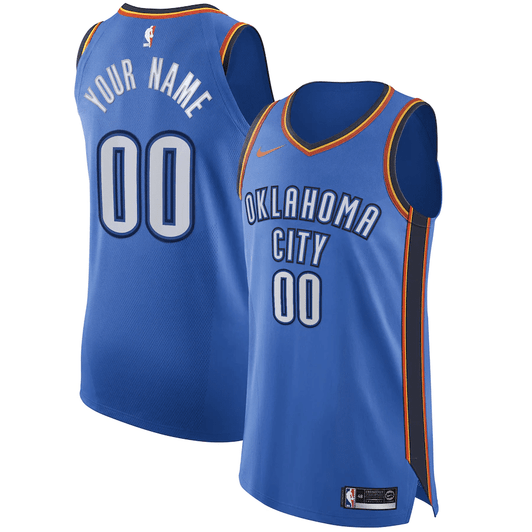 Oklahoma City Thunder Nike  Custom Jersey Blue - Icon Edition