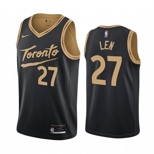 Alex Len Toronto Raptors 2020-21 Black City Jersey