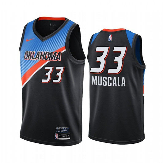 Mike Muscala Oklahoma City Thunder 2021 City Edition Black #33 Jersey