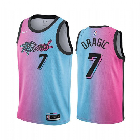 Goran Dragic Miami Heat 2020-21 Blue Pink City Jersey Rainbow