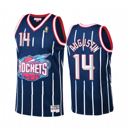 D.J. Augustin #14 Houston Rockets Hardwood Classics Jersey Navy