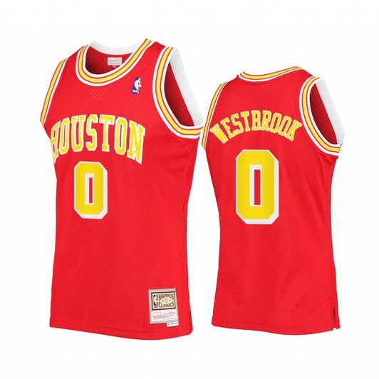 Russell Westbrook #0 Houston Rockets Red Hardwood Classics Jersey