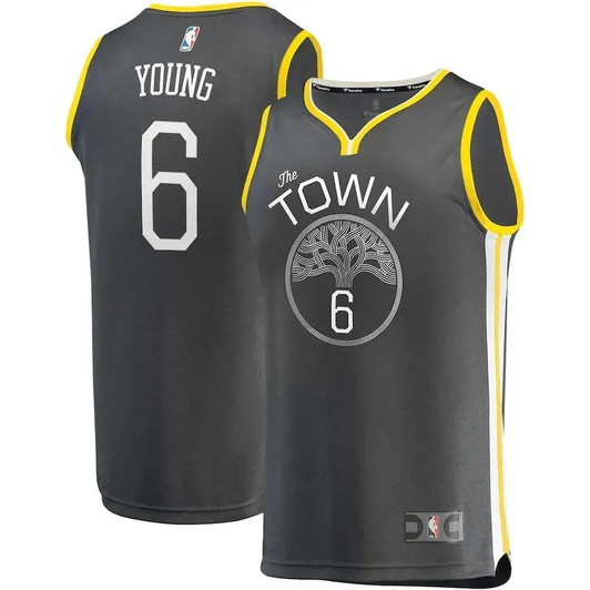 Nick Young Golden State Warriors Fast Break Replica Player Nba Jersey Charcoal - Statement Edition