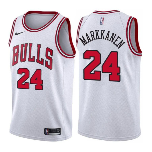 Men'S Bulls Male Lauri Markkanen #24 Association White Jersey
