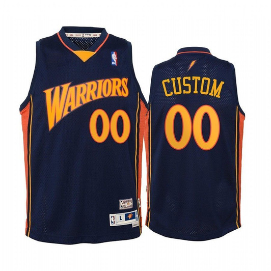 Custom Golden State Warriors Hardwood Classics Youth Jersey - Navy