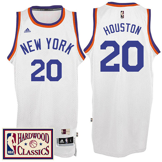 Male 2016-17 Season New York Knicks #20 Hardwood Classics Throwback White Jersey Allan Houston Jersey