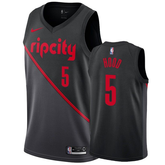 Portland Trail Blazers Rodney Hood Black City Swingman Nike Swingman Men'S Jersey