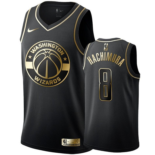 Men'S Washington Wizards Rui Hachimura Black #8 Golden Edition Jersey