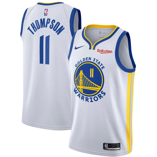 Men'S Nike Replica Replica Replica Klay Thompson White Golden State Warriors 2020/21 Swingman Badge Player Jersey – Association Edition