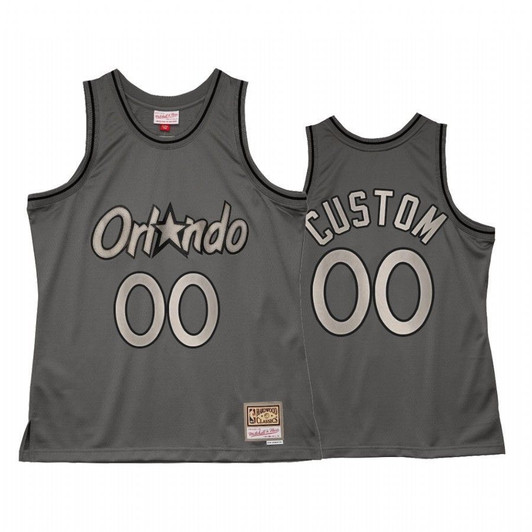 Custom #00 Orlando Magic Metal Works Jersey Charcoal