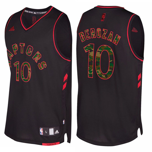 Male Demar Derozan Toronto Raptors #10 Black Camo Fashio Swingman Jersey