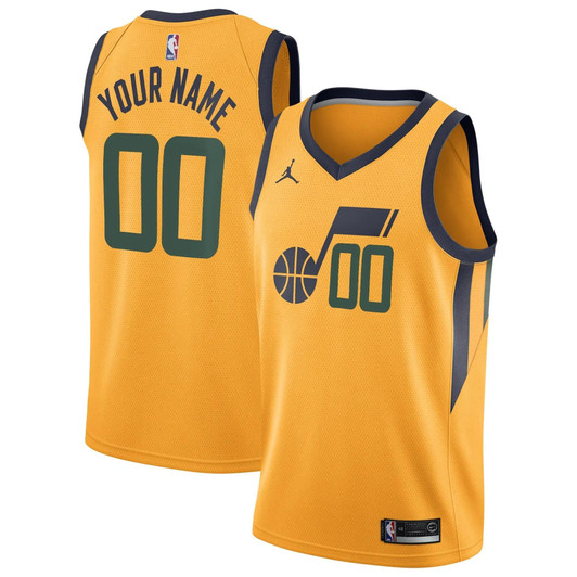 Utah Jazz Jordan Brand Swingman Custom Jersey - Statement Edition - Gold