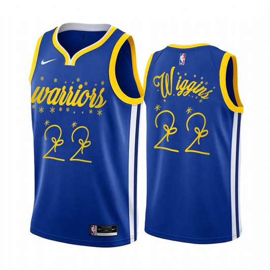 Andrew Wiggins Golden State Warriors 2020 Christmas Night Royal Jersey Festive