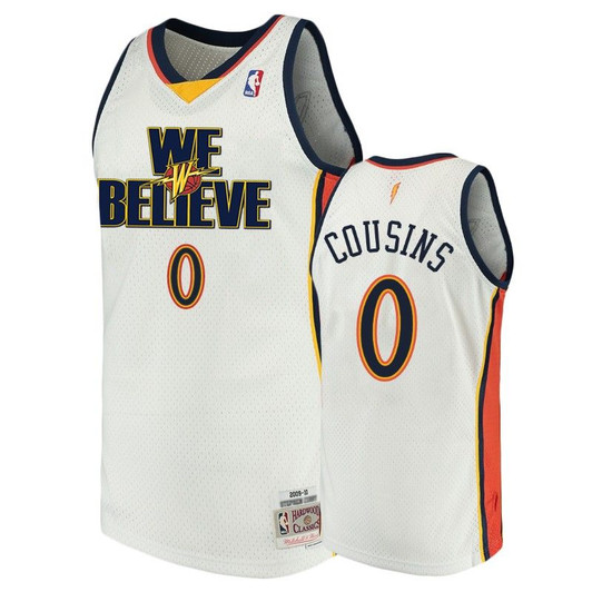Golden State Warriors Demarcus Cousins White We Believe Swingman Hardwood Classics Men'S Jersey
