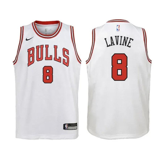 Bulls Zach Lavine #8 Association Edition White Jersey