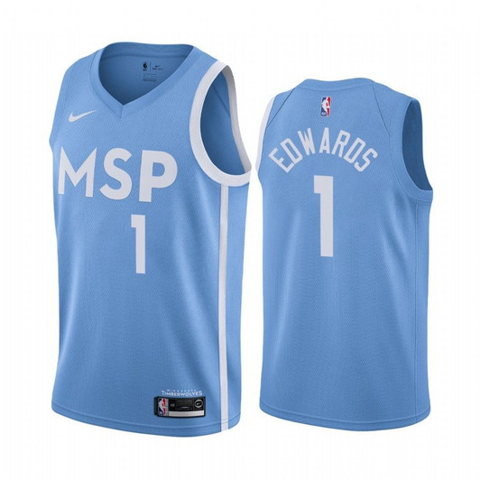 Anthony Edwards 2020 Nba Draft Minnesota Timberwolves Blue City Jersey