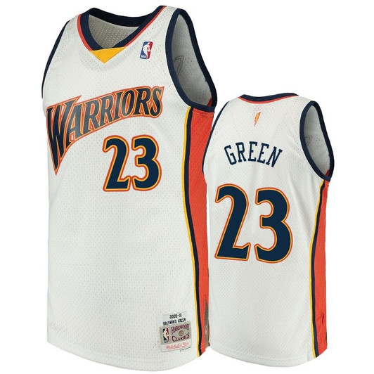 Golden State Warriors #23 Draymond Green White 2009-10 Hardwood Classics Jersey