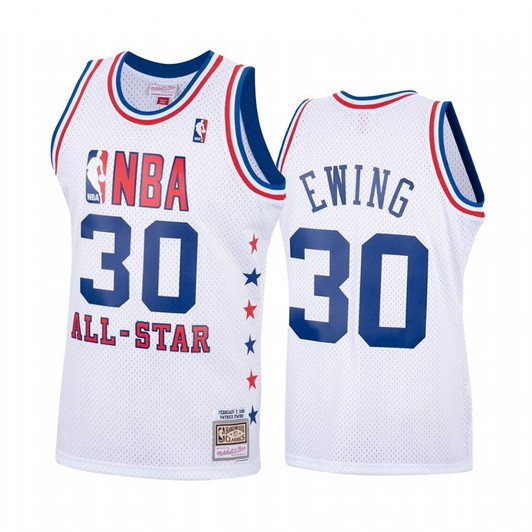 1988 All-Star Eastern Conference Patrick Ewing New York Knicks #30 Hardwood Classics Jersey - White