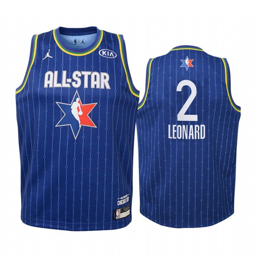 Kawhi Leonard #2 2020 Nba All-Star Game Jersey Western Conference Los Angeles Clippers Blue Youth