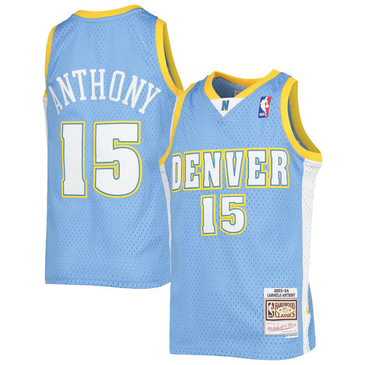 Carmelo Anthony Denver Nuggets Mitchell & Ness  2003-04 Hardwood Classics Swingman Jersey - Powder Blue