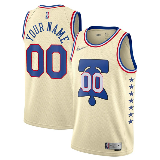Philadelphia 76Ers Nike Earned Edition Swingman Jersey - Custom - Mens