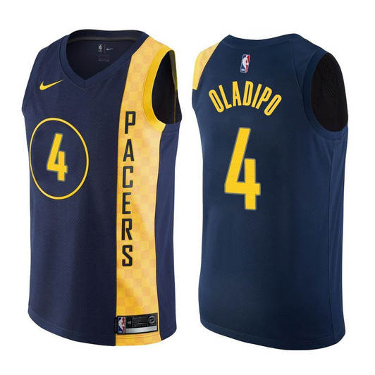 Pacers Male Victor Oladipo #4 City Edition Navy Jersey
