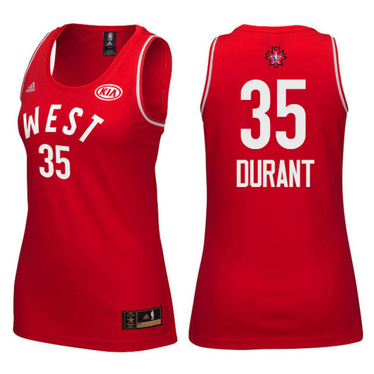 Kevin Durant #35 2016 All-Star Western Red Women Jersey
