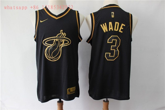 Miami Heat Dwyane Wade #3 Nba New Arrival Golden Edition Black Jersey