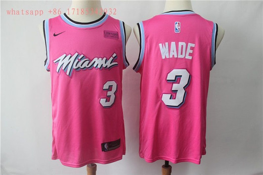 Miami Heat Dwyane Wade #3 2020 Nba New Arrival Pink Jersey