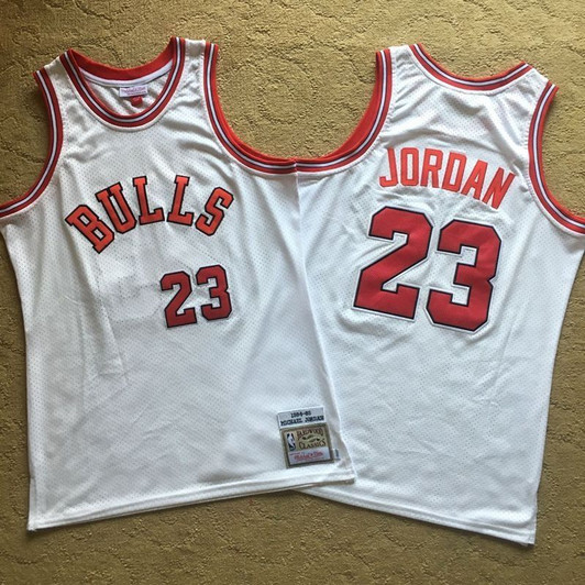 Chicago Bulls Michael Jordan #23 Nba Classic White Jersey