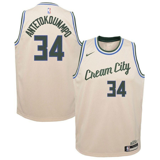 Giannis Antetokounmpo Milwaukee Bucks Swingman Jersey Cream City Edition