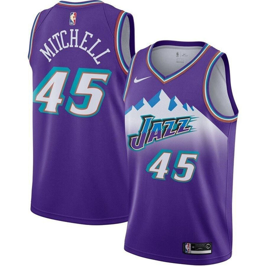 Donovan Mitchell Utah Jazz Hardwood Classics Finished Jersey Purple