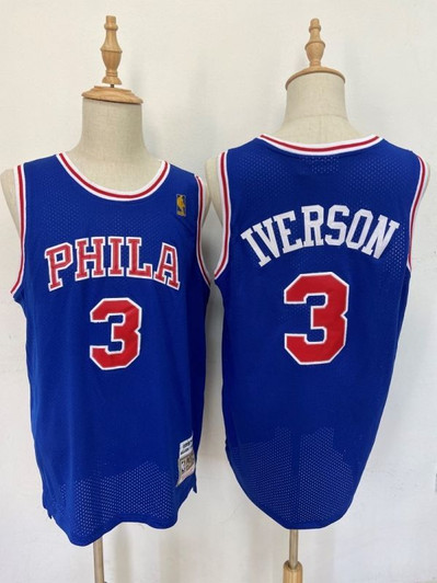 Philadelphia 76Ers Allen Iverson #3 Nba 2020 New Arrival Blue Jersey
