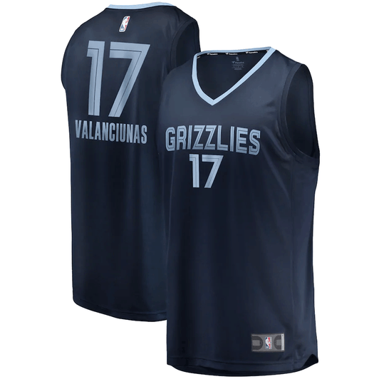 Jonas Valanciunas Memphis Grizzlies Fanatics Branded Fast Break Replica Icon Edition Navy 3D Jersey