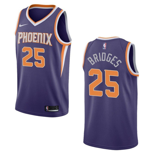 Phoenix Suns 25 Mikal Bridges Icon Swingman Purple 3D Jersey