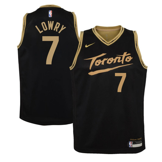 Kyle Lowry Toronto Raptors Nike Youth 2020/21 Swingman Jersey Black - City Edition