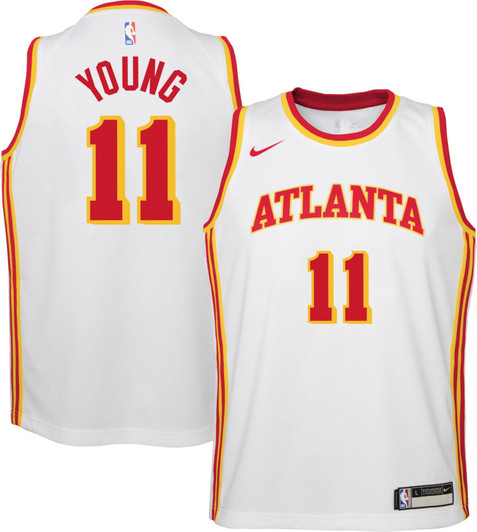 Nike Youth Atlanta Hawks Trae Young #11 Dri-Fit Swingman White Jersey
