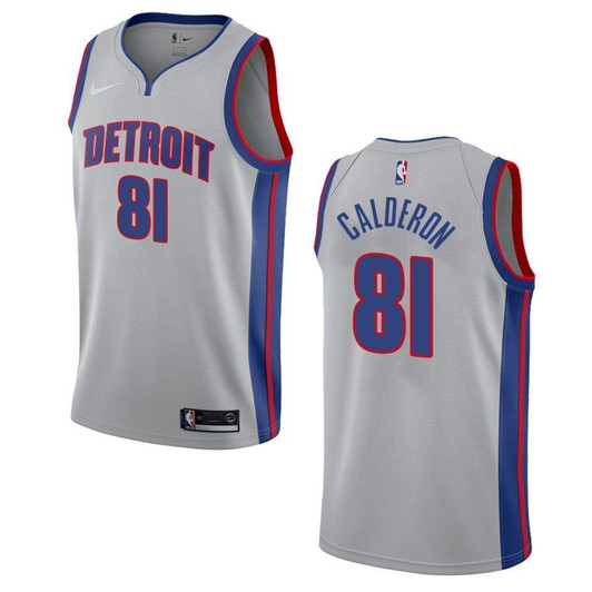 Detroit Pistons 81 Jose Calderon Statement Swingman Gray 3D Jersey