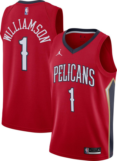 Jordan Men'S New Orleans Pelicans Zion Williamson #1 Red 2020-21 Dri-Fit Statement Swingman Jersey