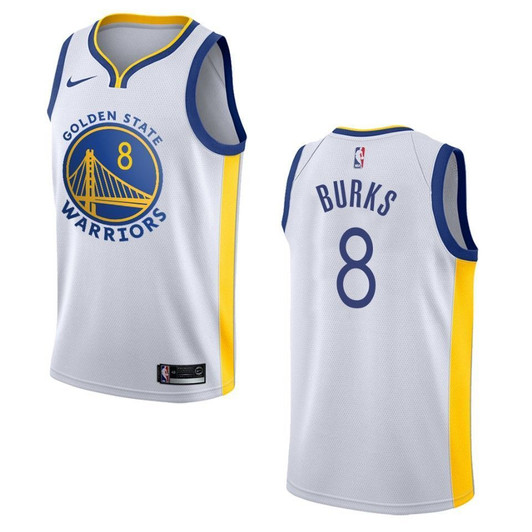 2021 20 Golden State Warriors 8 Alec Burks Association Swingman White 3D Jersey