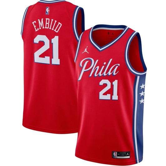 Joel Embiid Philadelphia 76Ers Jordan Brand 2020/21 Swingman Jersey - Statement Edition - Red