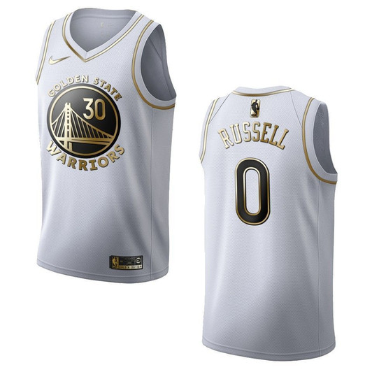 Golden State Warriors 0 D'Angelo Russell Golden Edition White 3D Jersey