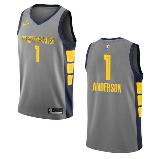 Memphis Grizzlies 1 Kyle Anderson City Swingman Gray 3D Jersey