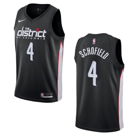 Washington Wizards 4 Admiral Schofield City Swingman Black 3D Jersey