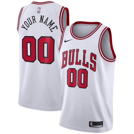 Chicago Bulls Nike Custom Swingman Jersey White - Association Edition